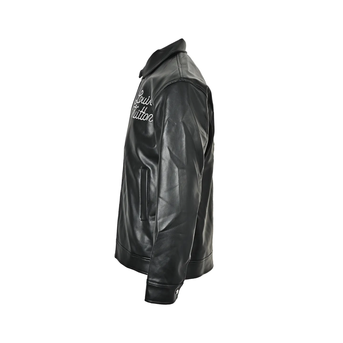 Louis Vuitton/Louis Vuitton Mount Fuji Train Embroidered Lapel Leather Jacket